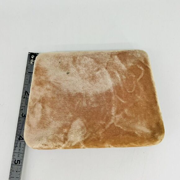 Vintage Velvet Jewelry Box Windsor Comet Starburst Two Tone Flip Open Cream Red - Picture 9 of 14